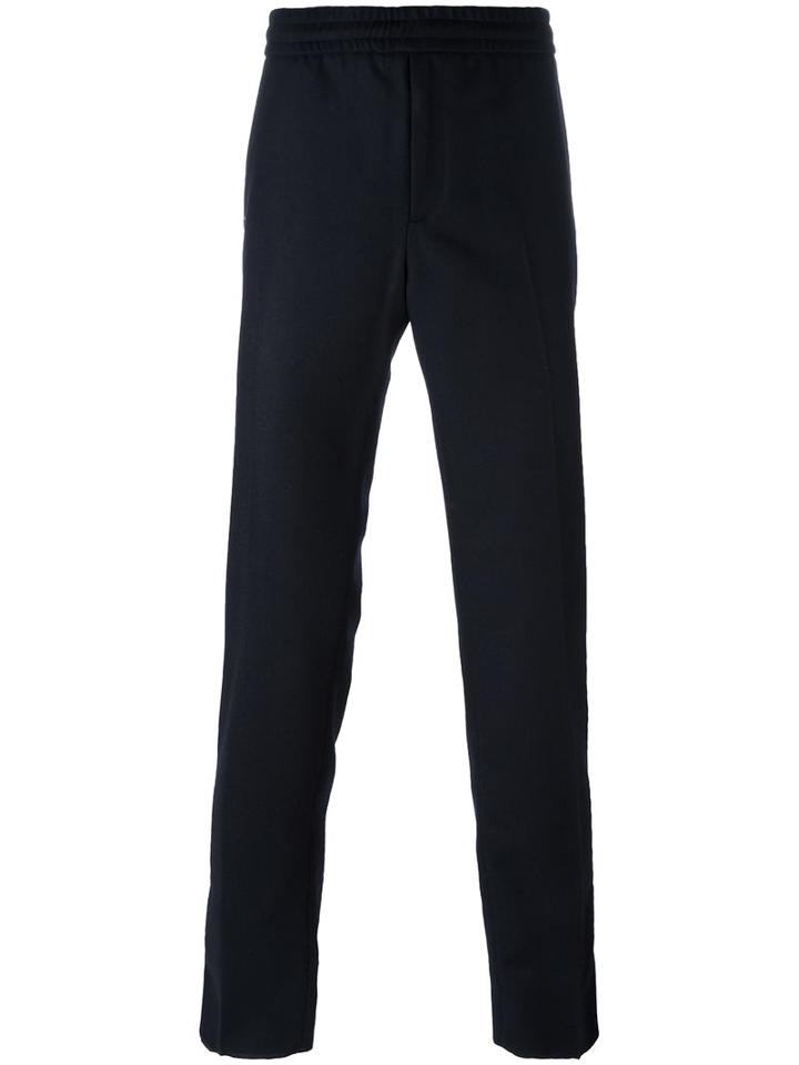 Moncler Classic Straight Leg Trousers, Men's, Size: Large, Black, Wool/polyamide