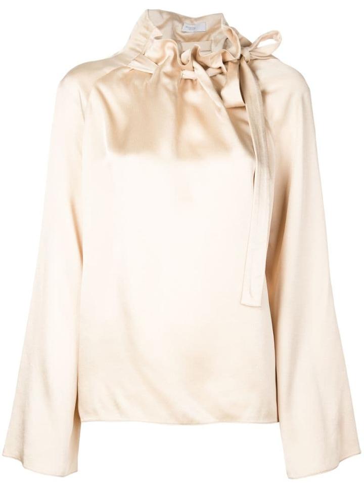 Rosetta Getty Tie Neck Blouse - Gold