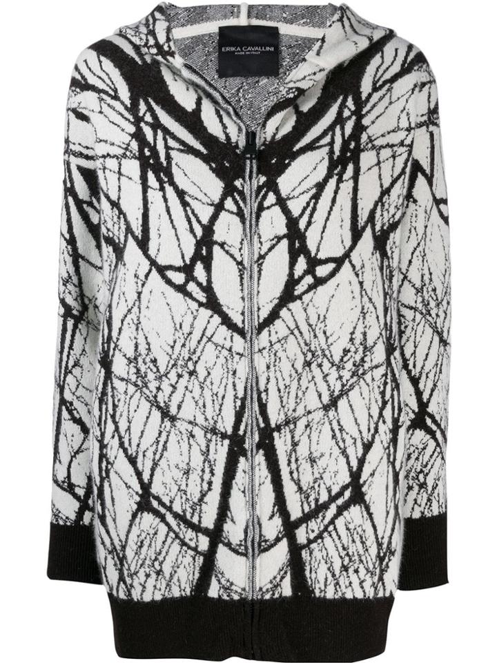 Erika Cavallini Intarsia Zipped Cardigan - White