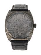 Christian Koban Dom Diamond Watch, Adult Unisex, Black, Black Diamond/calf Leather/stainless Steel