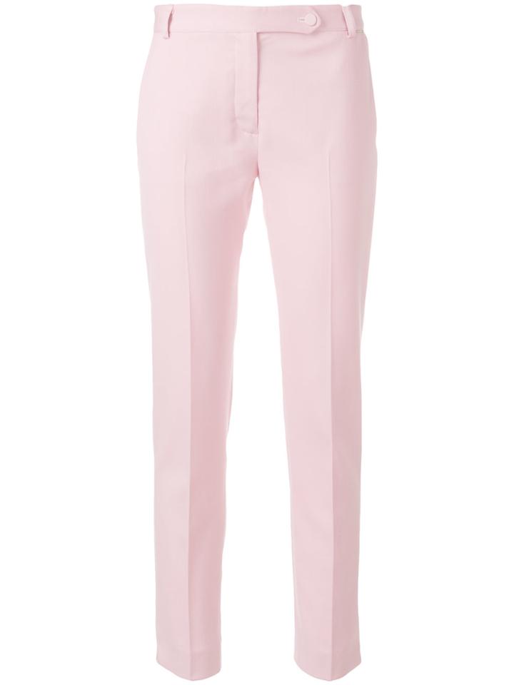 Styland Cropped Fitted Trousers - Pink & Purple