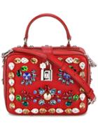Dolce & Gabbana 'rosaria' Shoulder Bag, Women's, Red, Leather/glass/cotton