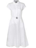 Aspesi Belted Shirt Dress - White