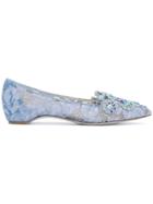 René Caovilla Embellished Pointed Toe - Blue
