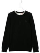 Burberry Kids Check Elbow Patch Jumper, Girl's, Size: 14 Yrs, Black