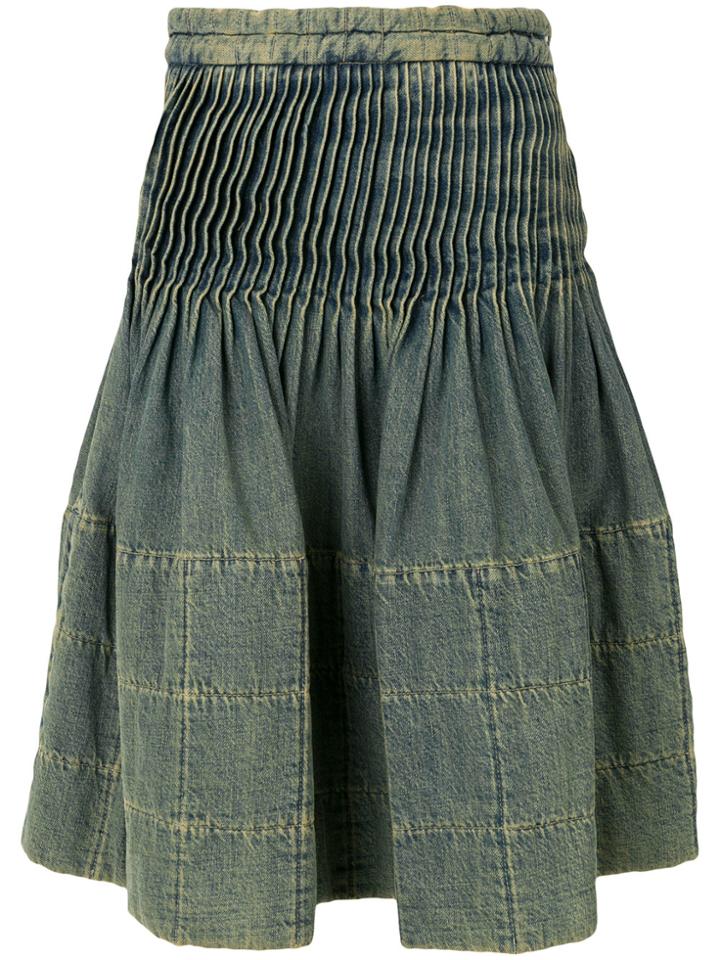 Chanel Vintage 2000 Flared Denim Skirt - Blue
