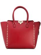 Valentino - Valentino Garavani Rockstud Trapeze Tote - Women - Leather/metal (other) - One Size, Red, Leather/metal (other)
