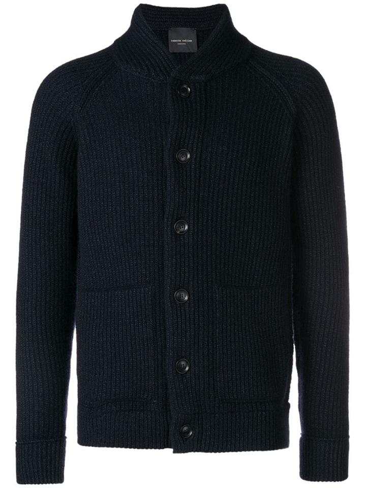 Roberto Collina Rib Knit Cardigan - Blue