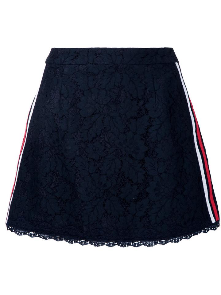 Guild Prime Floral Lace A-line Skirt, Women's, Size: 36, Blue, Cotton/nylon/rayon