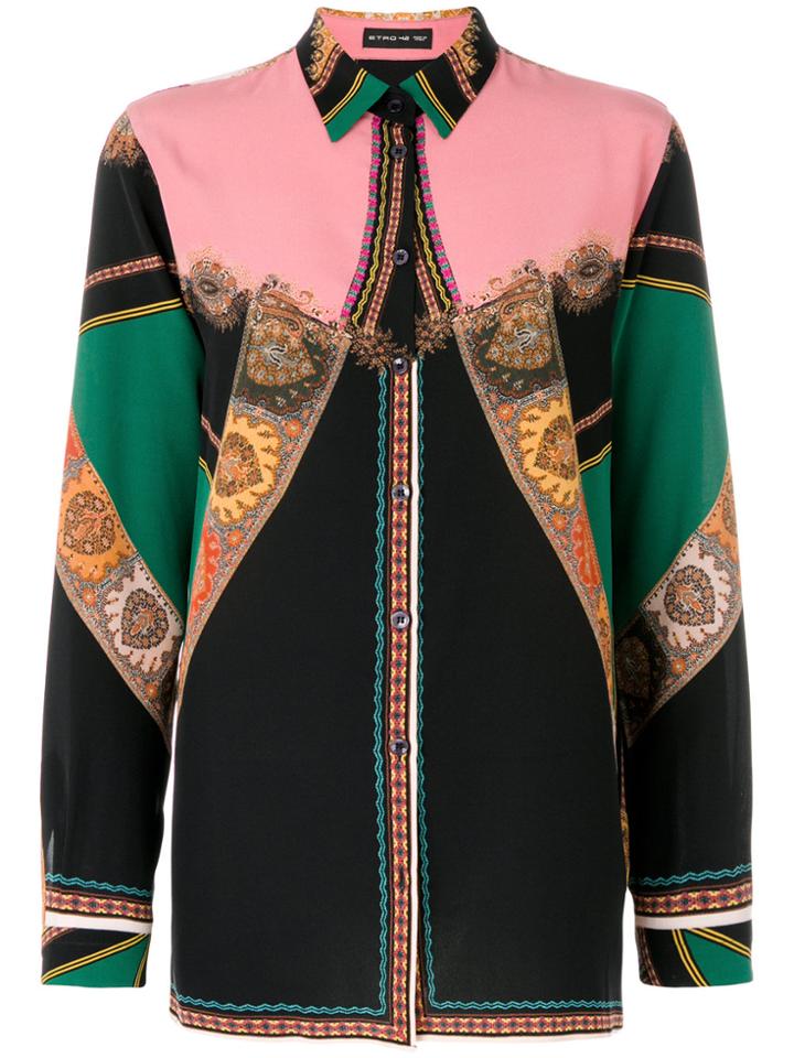 Etro Contrast Pattern Shirt - Multicolour
