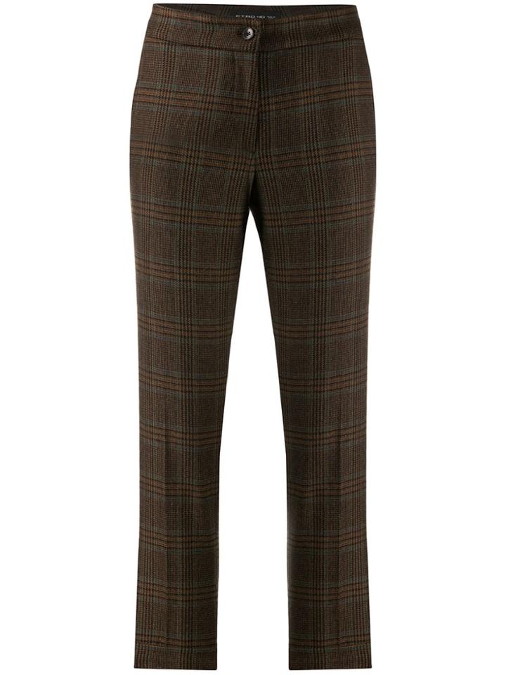Etro Checked Trousers - Green