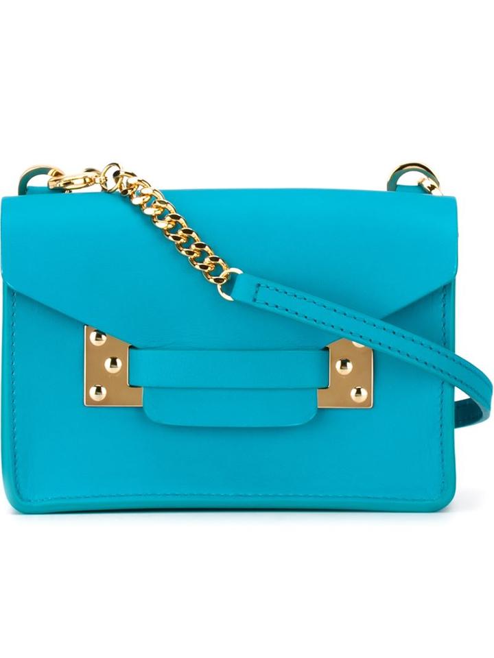 Sophie Hulme Nano Envelope Crossbody Bag, Women's, Blue, Leather