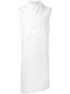 Moohong Diagonal Collar Sleeveless Top, Men's, Size: 48, White, Cotton
