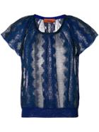 Missoni Sheer Embroidered Blouse - Blue