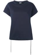Moncler - Drawstring Back T-shirt - Women - Cotton/polyester - S, Women's, Blue, Cotton/polyester