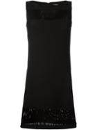 Versace Collection Fringed Hem Sleeveless Dress, Women's, Size: 46, Black, Polyester/viscose/cotton/spandex/elastane