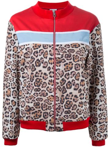 Brognano - Leopard Print Zipped Jacket - Women - Cotton/spandex/elastane/viscose/polyamide-8 - 44, Blue, Cotton/spandex/elastane/viscose/polyamide-8
