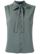 Talie Nk - Lace Up Shirt - Women - Acetate/viscose - 38, Grey, Acetate/viscose