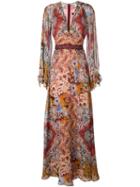 Etro Arabesque Print Maxi Dress, Women's, Size: 44, Cotton/viscose/silk/plastic