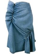 Jw Anderson Ruffled Denim Skirt - Blue