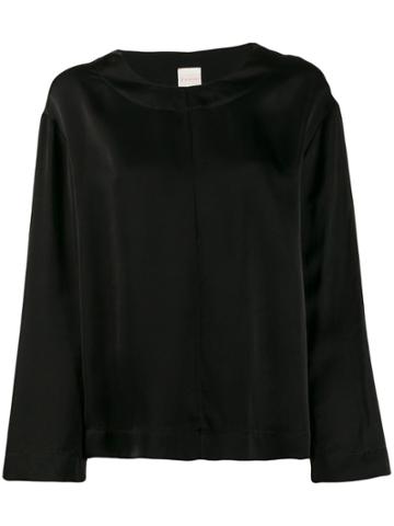 Zanini Loose-fit Satin Blouse - Black
