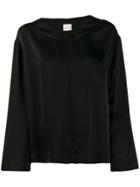 Zanini Loose-fit Satin Blouse - Black
