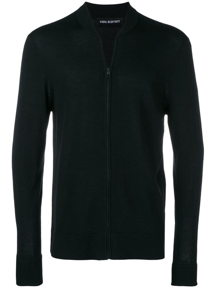 Neil Barrett Zip Front Cardigan - Black