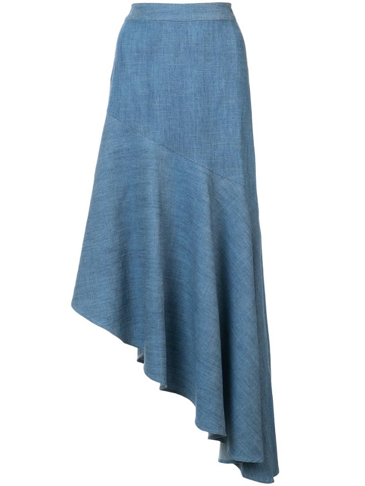Alice+olivia Asymmetric Ruffled Skirt - Blue