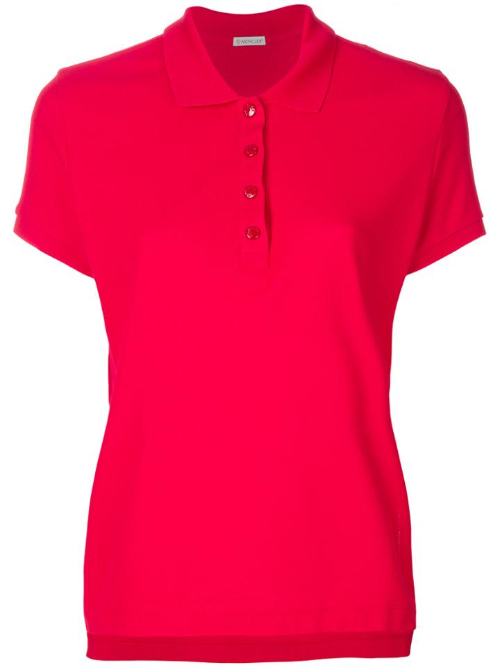 Moncler Classic Fitted Polo Top - Red
