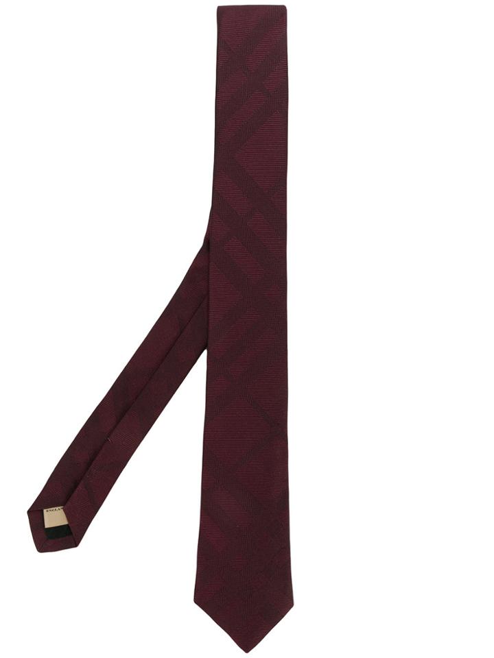 Burberry Checked Tie - Red