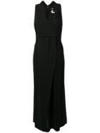 Chanel Vintage Wrap-front Maxi Dress - Black