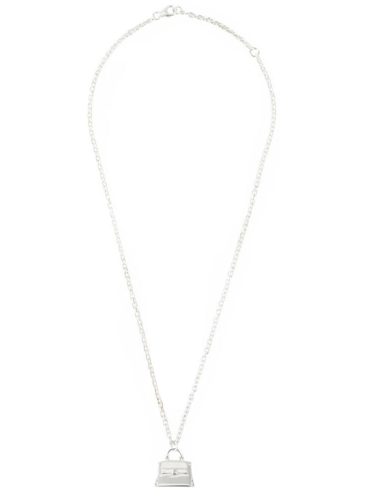 Salvatore Ferragamo Handbag Pendant Necklace, Women's, Metallic