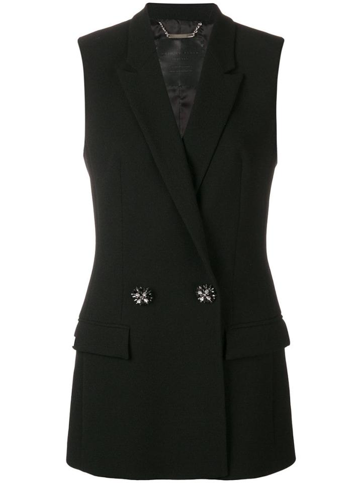 Philipp Plein Double Breasted Waistcoat - Black