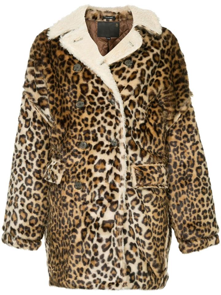 R13 Leopard Print Coat - Brown