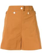 See By Chloé Metallic Button Bermuda Shorts - Brown
