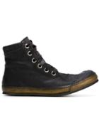 A Diciannoveventitre Lace-up Hi-top Sneakers, Men's, Size: 44, Black, Calf Leather/rubber