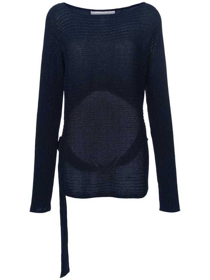 Dion Lee - Horizontal Ribbed Jumper - Women - Cotton - 6, Blue, Cotton