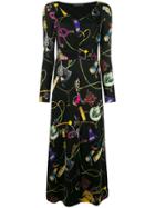 Etro Graphic Print Midi Dress - Black