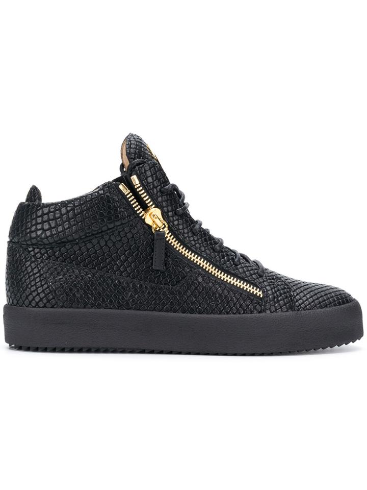 Giuseppe Zanotti Design Kriss Lizard-effect Sneakers - Black