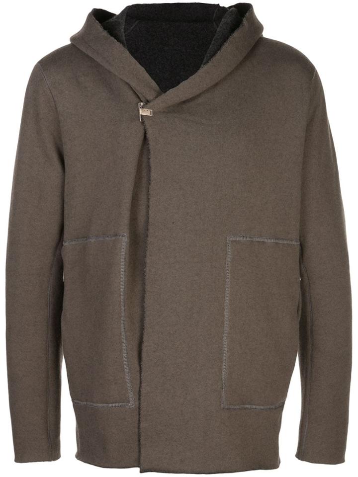 Taichi Murakami Wrap-style Hooded Jacket - Olive