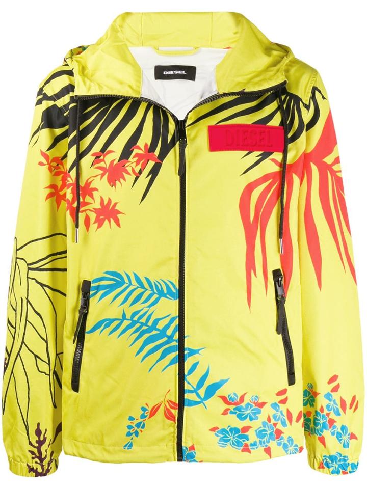 Diesel Floral Print Jacket - Yellow
