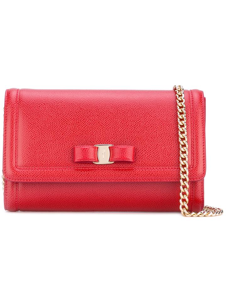 Salvatore Ferragamo Vara Flap Bag - Red
