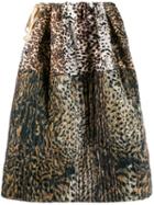 Pierre-louis Mascia Flared Animal Print Skirt - Neutrals