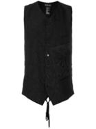 Ann Demeulemeester Patch Pocket Crinkled Waistcoat - Black