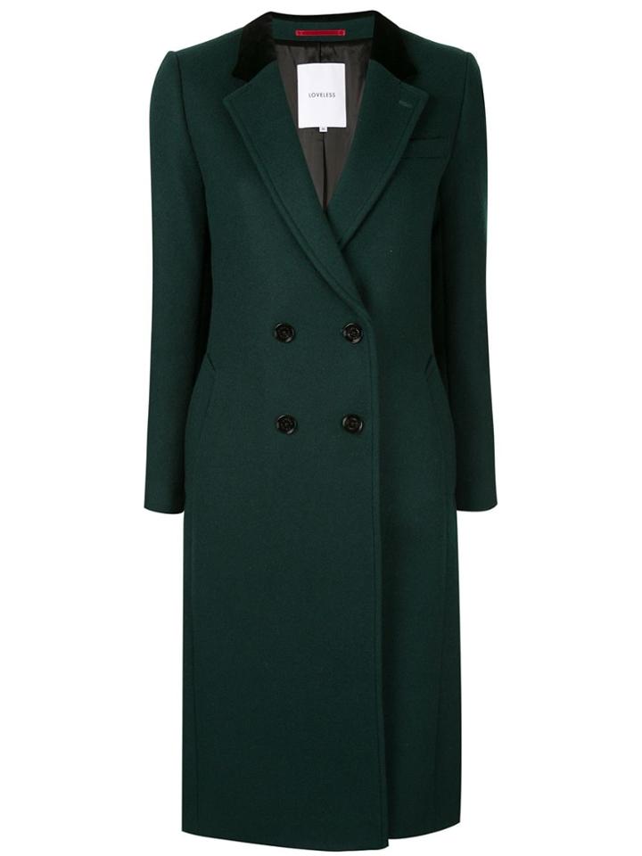 Loveless Fitted Double Breasted Coat - Green