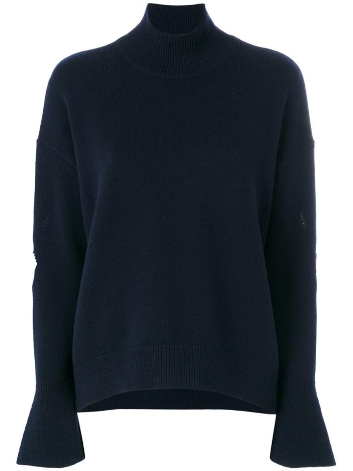 Mrz Elbow Patch Sweater - Blue