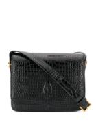 Saint Laurent Embossed Crocodile Effect Le 61 Saddle Bag - Black