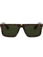 Burberry Eyewear Rectangular Frame Sunglasses - Brown