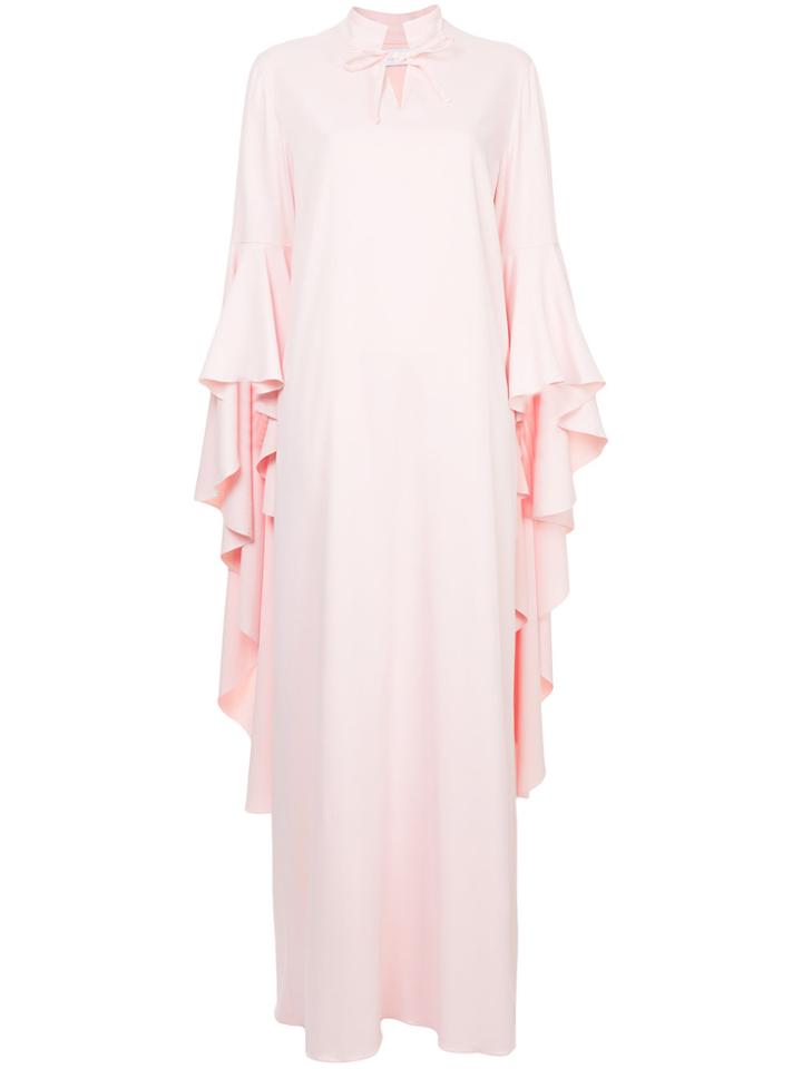 Osman Draped Long Sleeves Maxi Dress - Pink & Purple