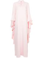 Osman Draped Long Sleeves Maxi Dress - Pink & Purple